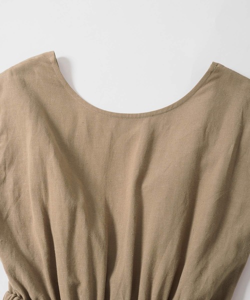 Crisp（クリスプ）の「バックリボンオールインワン（つなぎ/オールインワン・レディース・ブラウン/オートミール・FREE）」の4枚目の写真