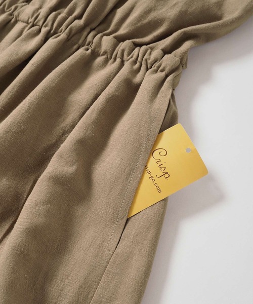 Crisp（クリスプ）の「バックリボンオールインワン（つなぎ/オールインワン・レディース・ブラウン/オートミール・FREE）」の6枚目の写真