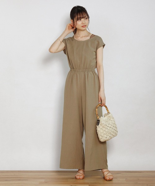 Crisp（クリスプ）の「バックリボンオールインワン（つなぎ/オールインワン・レディース・ブラウン/オートミール・FREE）」の12枚目の写真