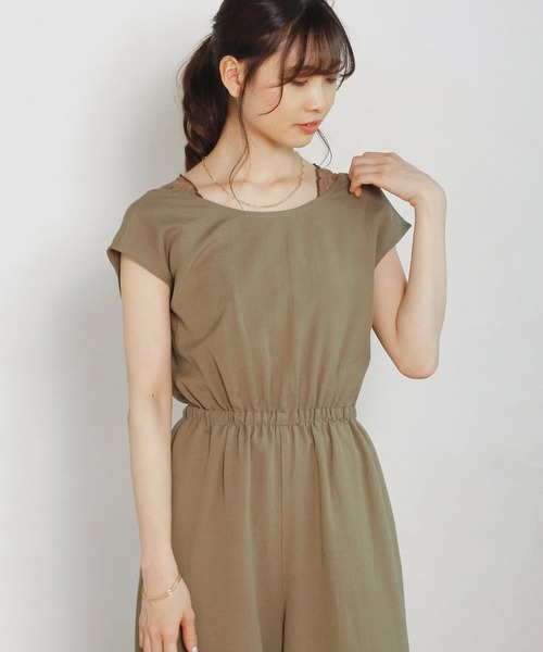 Crisp（クリスプ）の「バックリボンオールインワン（つなぎ/オールインワン・レディース・ブラウン/オートミール・FREE）」の15枚目の写真