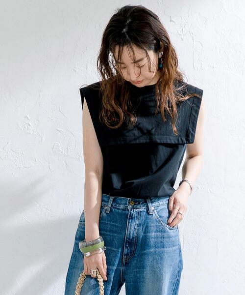 coen（コーエン）の「セーラーノースリーブTシャツ（タンクトップ・レディース・ライラック/ベージュ/ブラック・MEDIUM/LARGE）」の17枚目の写真