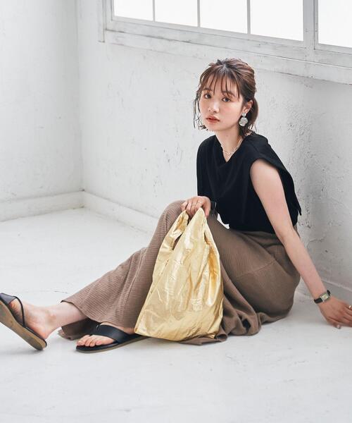 coen（コーエン）の「セーラーノースリーブTシャツ（タンクトップ・レディース・ライラック/ベージュ/ブラック・MEDIUM/LARGE）」の11枚目の写真