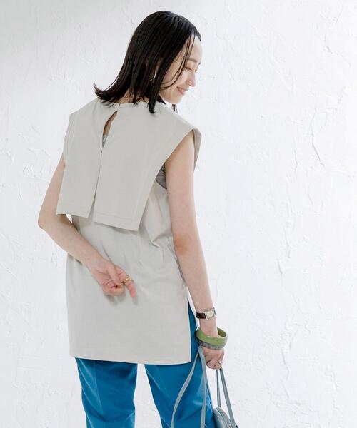 coen（コーエン）の「セーラーノースリーブTシャツ（タンクトップ・レディース・ライラック/ベージュ/ブラック・MEDIUM/LARGE）」の16枚目の写真