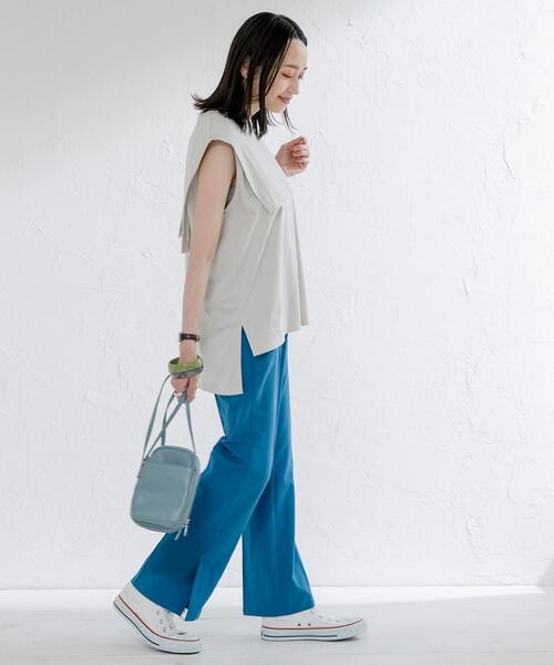 coen（コーエン）の「セーラーノースリーブTシャツ（タンクトップ・レディース・ライラック/ベージュ/ブラック・MEDIUM/LARGE）」の10枚目の写真