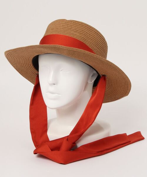 チャイハネ（チャイハネ）の「【チャイハネ】ロングリボン ウィラハット（ハット・レディース・オレンジ/ブルー・FREE）」の6枚目の写真