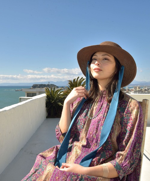 チャイハネ（チャイハネ）の「【チャイハネ】ロングリボン ウィラハット（ハット・レディース・オレンジ/ブルー・FREE）」の11枚目の写真