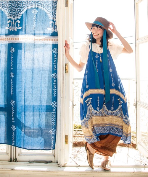 チャイハネ（チャイハネ）の「【チャイハネ】ロングリボン ウィラハット（ハット・レディース・オレンジ/ブルー・FREE）」の12枚目の写真