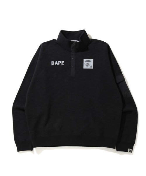 A BATHING APE（アベイシングエイプ）の「STAND COLLAR LOOSE FIT SWEAT M（スウェット・メンズ・ブラック/オリーブ・X-LARGE/LARGE/MEDIUM/XX-LARGE/SMALL）」の2枚目の写真