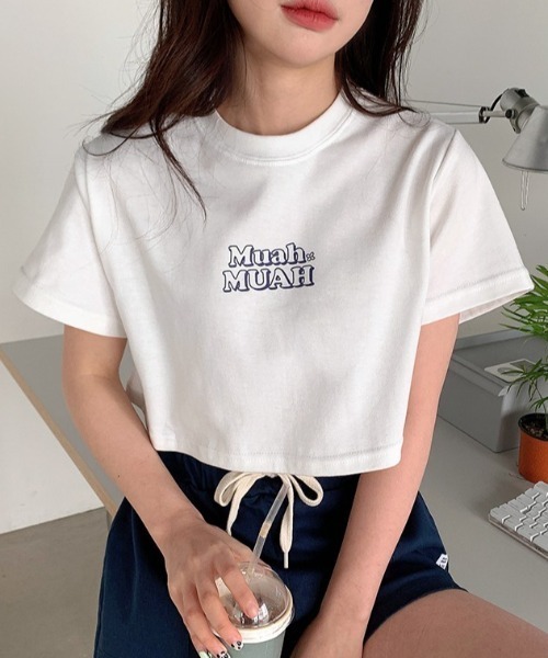 ★lalafox★FLOWER PAINTING CROP T-SHIRT★White★韓国★大人気 Boho Flower T-Shirt | Asphalt & Daisies