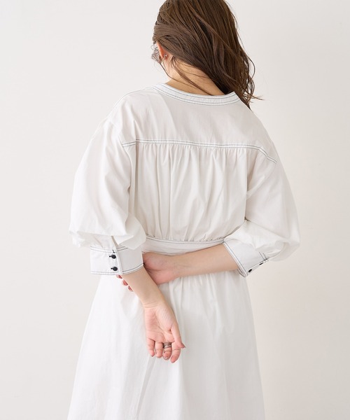 natural couture（ナチュラルクチュール）の「【WEB限定】ノーカラーシャツワンピース（ワンピース・レディース・ブラック/ベージュ/オフホワイト・FREE）」の18枚目の写真