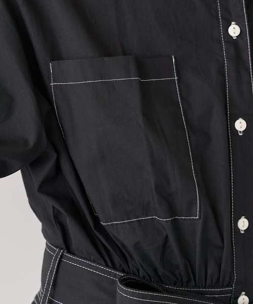 natural couture（ナチュラルクチュール）の「【WEB限定】ノーカラーシャツワンピース（ワンピース・レディース・ブラック/ベージュ/オフホワイト・FREE）」の14枚目の写真