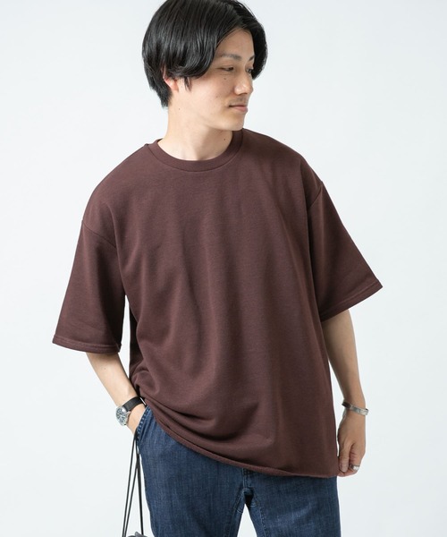 ITEMS URBANRESEARCH（アイテムズ アーバンリサーチ）の「ミニ裏毛 半袖リブTシャツ（Tシャツ/カットソー・メンズ・ベージュ/ピンク/オフホワイト/ブラウン・LARGE/MEDIUM）」の13枚目の写真