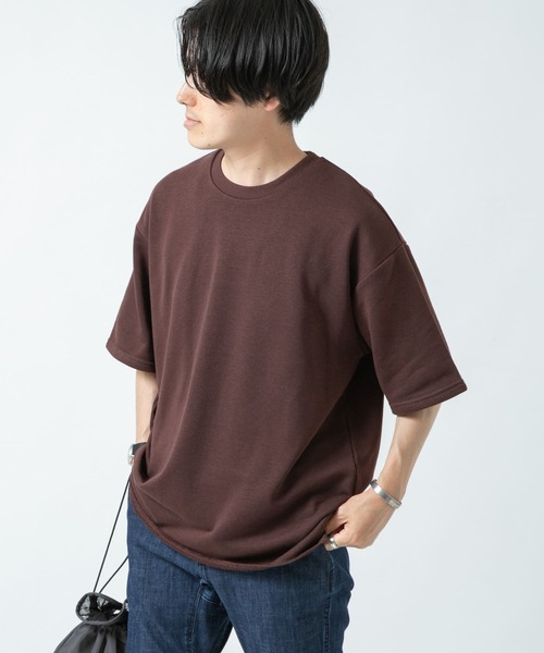ITEMS URBANRESEARCH（アイテムズ アーバンリサーチ）の「ミニ裏毛 半袖リブTシャツ（Tシャツ/カットソー・メンズ・ベージュ/ピンク/オフホワイト/ブラウン・LARGE/MEDIUM）」の14枚目の写真