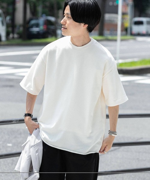 ITEMS URBANRESEARCH（アイテムズ アーバンリサーチ）の「ミニ裏毛 半袖リブTシャツ（Tシャツ/カットソー・メンズ・ベージュ/ピンク/オフホワイト/ブラウン・LARGE/MEDIUM）」の17枚目の写真