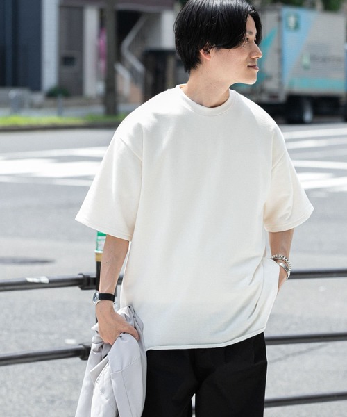 ITEMS URBANRESEARCH（アイテムズ アーバンリサーチ）の「ミニ裏毛 半袖リブTシャツ（Tシャツ/カットソー・メンズ・ベージュ/ピンク/オフホワイト/ブラウン・LARGE/MEDIUM）」の19枚目の写真