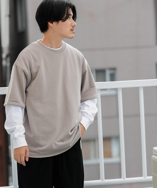 ITEMS URBANRESEARCH（アイテムズ アーバンリサーチ）の「ミニ裏毛 半袖リブTシャツ（Tシャツ/カットソー・メンズ・ベージュ/ピンク/オフホワイト/ブラウン・LARGE/MEDIUM）」の22枚目の写真