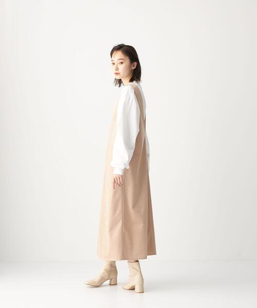 CITEN（シテン）の「＜CITEN（シテン）＞ドレープベロア レイヤード ワンピース（ワンピース・レディース・ダークグレー/ベージュ・FREE）」の4枚目の写真
