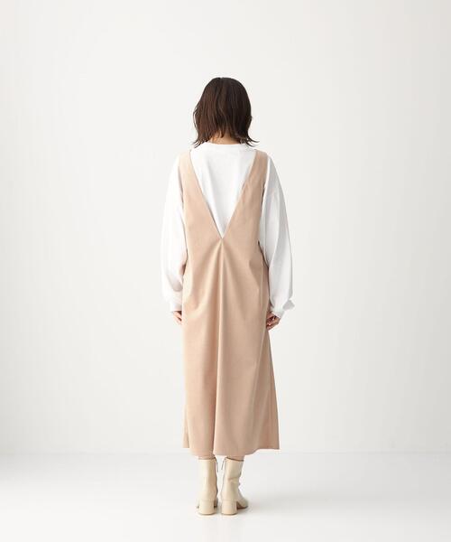 CITEN（シテン）の「＜CITEN（シテン）＞ドレープベロア レイヤード ワンピース（ワンピース・レディース・ダークグレー/ベージュ・FREE）」の10枚目の写真