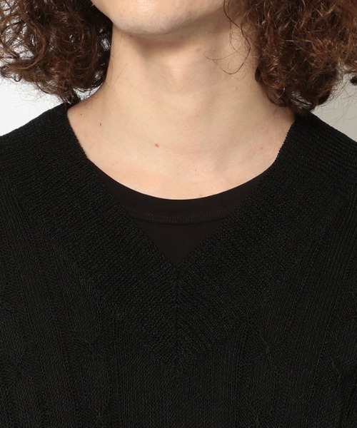 LUSOR(ルーソル)の「LUSOR(ルーソル)リネンニットベスト(ニット/セーター・メンズ・ブラック/ベージュ・FREE)」の7枚目の写真