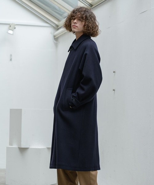 Alcindor Materials（アルシンダーマテリアルズ）の「super120's lamb wool balmacaan coat/スーパー１２０’ｓラムウールバルマカーンコート（その他アウター・メンズ・ライトグレー/ネイビー・MEDIUM/LARGE）」の12枚目の写真