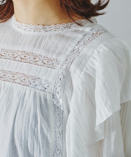 acro（アクロ）の「レース切り替えボリューム刺繍ブラウス/AC1113（シャツ/ブラウス・レディース・ホワイト/ブラック・ﾌﾘ-）」の13枚目の写真