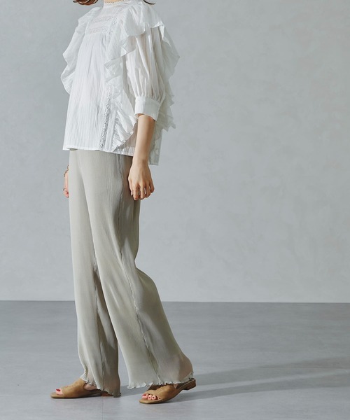 acro（アクロ）の「レース切り替えボリューム刺繍ブラウス/AC1113（シャツ/ブラウス・レディース・ホワイト/ブラック・ﾌﾘ-）」の11枚目の写真