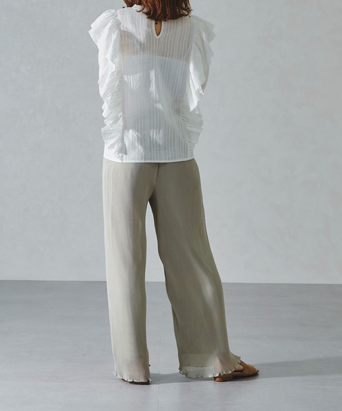 acro（アクロ）の「レース切り替えボリューム刺繍ブラウス/AC1113（シャツ/ブラウス・レディース・ホワイト/ブラック・ﾌﾘ-）」の4枚目の写真