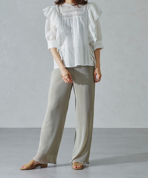 acro（アクロ）の「レース切り替えボリューム刺繍ブラウス/AC1113（シャツ/ブラウス・レディース・ホワイト/ブラック・ﾌﾘ-）」の16枚目の写真