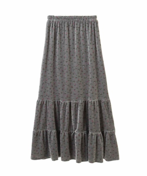 Candy Stripper（キャンディストリッパー）の「FLOWER VELOUR スカート（スカート・レディース・グレー/ネイビー・2）」の7枚目の写真