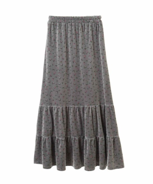 Candy Stripper（キャンディストリッパー）の「FLOWER VELOUR スカート（スカート・レディース・グレー/ネイビー・2）」の10枚目の写真