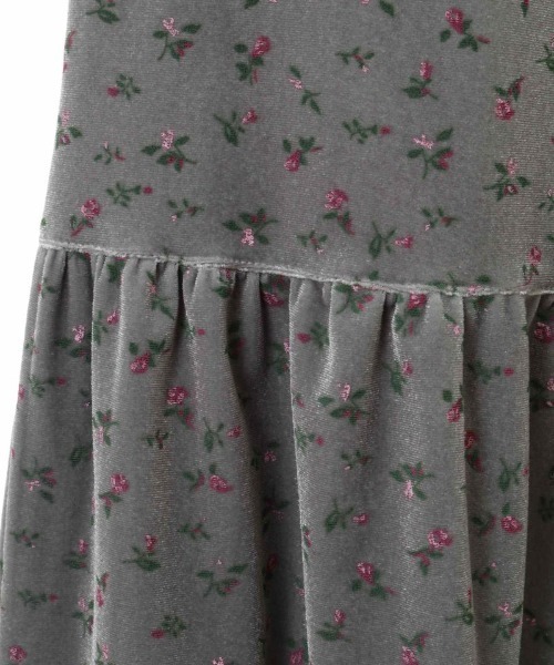 Candy Stripper（キャンディストリッパー）の「FLOWER VELOUR スカート（スカート・レディース・グレー/ネイビー・2）」の6枚目の写真