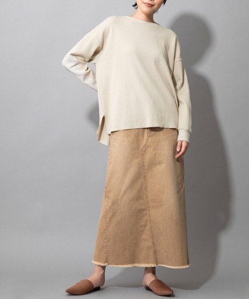 Munich（ミューニック）の「Munich(ミューニック )ストレッチライトサーマル クルーネックプルオーバー（Tシャツ/カットソー・レディース・ブラック/アイボリー・FREE）」の9枚目の写真