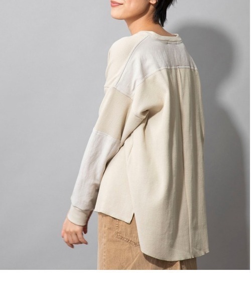 Munich（ミューニック）の「Munich(ミューニック )ストレッチライトサーマル クルーネックプルオーバー（Tシャツ/カットソー・レディース・ブラック/アイボリー・FREE）」の8枚目の写真