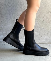 moment+ | 【2021A/W New Arrival】厚底サイドゴアショートブーツ(ブーツ)