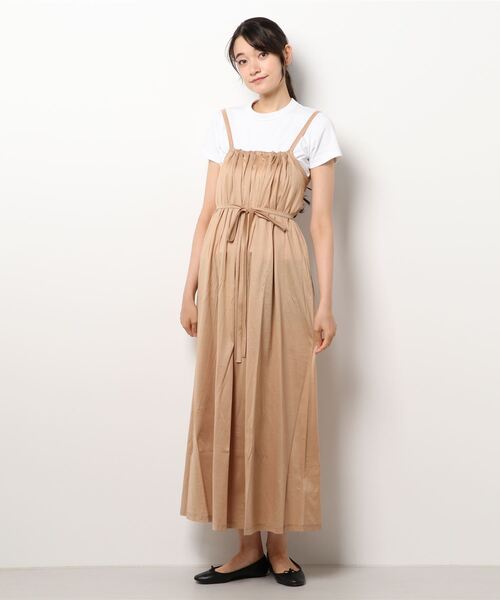 ERIKA CAVALLINI（エリカカヴァリー二）の「Curensology(カレンソロジー)/【ERIKA CAVALLINI / エリカ カヴァリーイニ 】キャミワンピース（ワンピース・レディース・ベージュ/カーキ・FREE）」の2枚目の写真