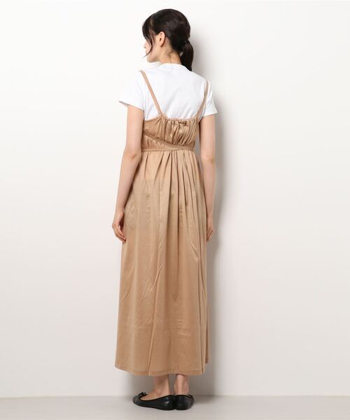 ERIKA CAVALLINI（エリカカヴァリー二）の「Curensology(カレンソロジー)/【ERIKA CAVALLINI / エリカ カヴァリーイニ 】キャミワンピース（ワンピース・レディース・ベージュ/カーキ・FREE）」の4枚目の写真