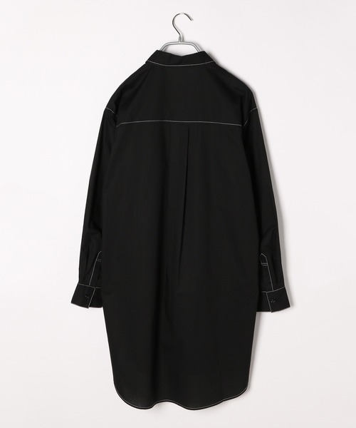 PAGEBOY(ページボーイ)の「CORE / ステッチロングシャツ(シャツ/ブラウス・レディース・ブラック/オフホワイト/グリーン・FREE)」の11枚目の写真