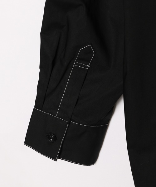 PAGEBOY(ページボーイ)の「CORE / ステッチロングシャツ(シャツ/ブラウス・レディース・ブラック/オフホワイト/グリーン・FREE)」の7枚目の写真