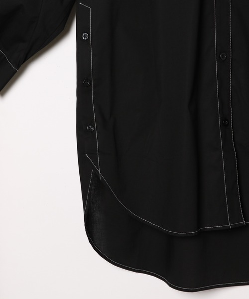 PAGEBOY(ページボーイ)の「CORE / ステッチロングシャツ(シャツ/ブラウス・レディース・ブラック/オフホワイト/グリーン・FREE)」の5枚目の写真