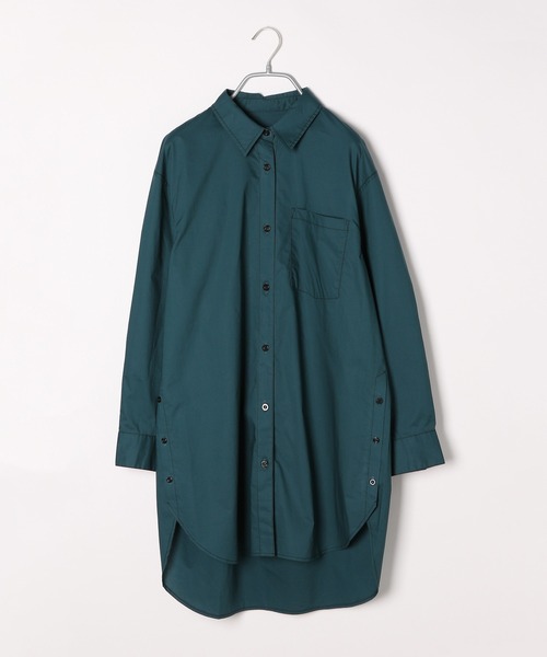 PAGEBOY(ページボーイ)の「CORE / ステッチロングシャツ(シャツ/ブラウス・レディース・ブラック/オフホワイト/グリーン・FREE)」の12枚目の写真