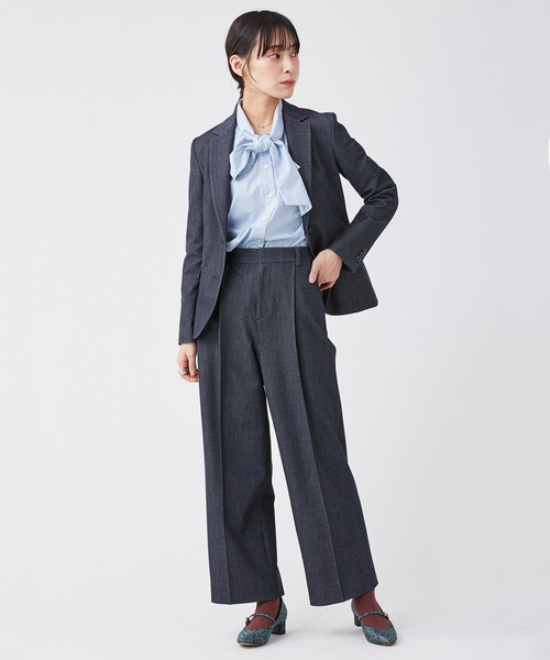 KASHIYAMA（カシヤマ）の「＜ウォッシャブル＞デニムライクストレッチテーラードジャケット（テーラードジャケット・レディース・インディゴブルー/ブラック・マルチサイズ）」の4枚目の写真