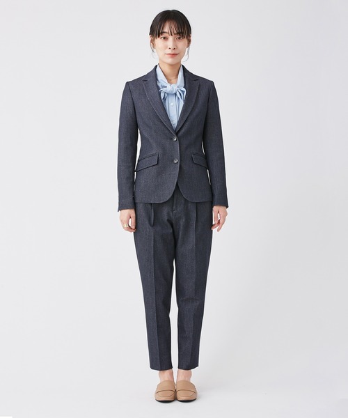 KASHIYAMA（カシヤマ）の「＜ウォッシャブル＞デニムライクストレッチテーラードジャケット（テーラードジャケット・レディース・インディゴブルー/ブラック・マルチサイズ）」の6枚目の写真