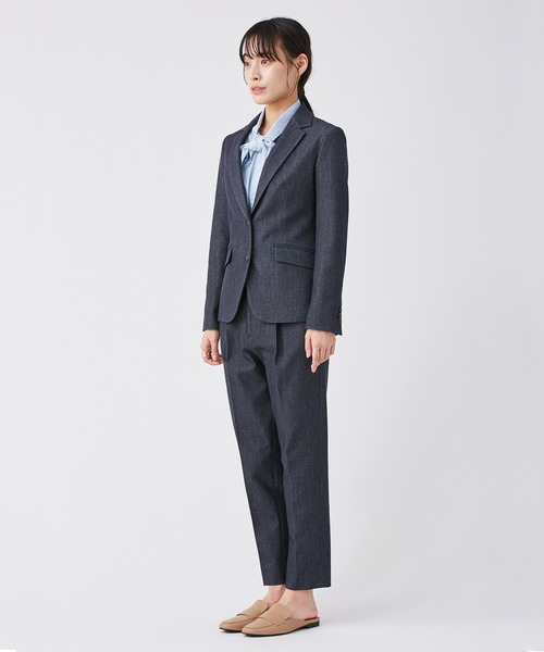 KASHIYAMA（カシヤマ）の「＜ウォッシャブル＞デニムライクストレッチテーラードジャケット（テーラードジャケット・レディース・インディゴブルー/ブラック・マルチサイズ）」の7枚目の写真