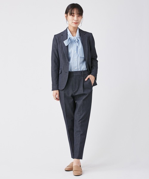 KASHIYAMA（カシヤマ）の「＜ウォッシャブル＞デニムライクストレッチテーラードジャケット（テーラードジャケット・レディース・インディゴブルー/ブラック・マルチサイズ）」の5枚目の写真