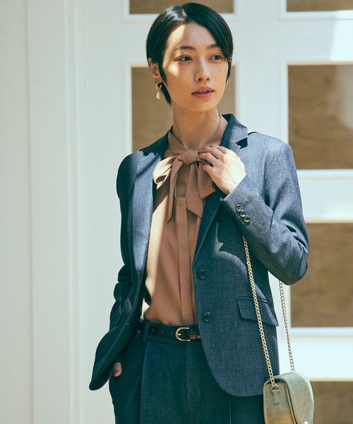 KASHIYAMA（カシヤマ）の「＜ウォッシャブル＞デニムライクストレッチテーラードジャケット（テーラードジャケット・レディース・インディゴブルー/ブラック・マルチサイズ）」の15枚目の写真