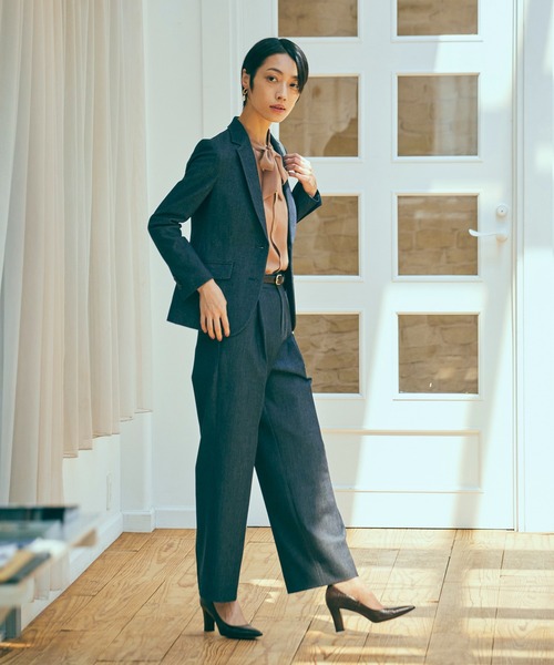 KASHIYAMA（カシヤマ）の「＜ウォッシャブル＞デニムライクストレッチテーラードジャケット（テーラードジャケット・レディース・インディゴブルー/ブラック・マルチサイズ）」の16枚目の写真