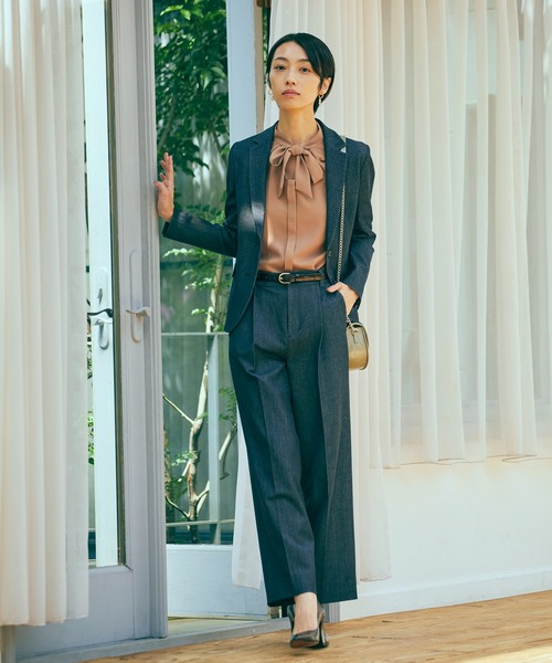 KASHIYAMA（カシヤマ）の「＜ウォッシャブル＞デニムライクストレッチテーラードジャケット（テーラードジャケット・レディース・インディゴブルー/ブラック・マルチサイズ）」の18枚目の写真