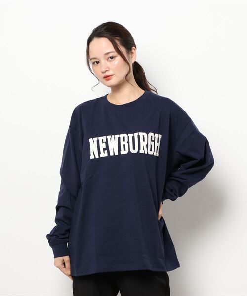 SEVENDAYS=SUNDAY(セブンデイズサンデイ)の「カレッジプリントロンTEE *(Tシャツ/カットソー・レディース・ネイビー/オフホワイト/グリーン/アイボリー・M/L)」の9枚目の写真