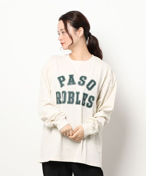 SEVENDAYS=SUNDAY(セブンデイズサンデイ)の「カレッジプリントロンTEE *(Tシャツ/カットソー・レディース・ネイビー/オフホワイト/グリーン/アイボリー・M/L)」の8枚目の写真