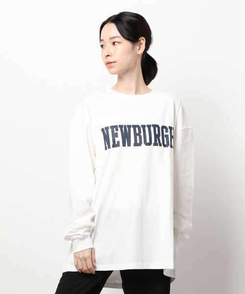 SEVENDAYS=SUNDAY(セブンデイズサンデイ)の「カレッジプリントロンTEE *(Tシャツ/カットソー・レディース・ネイビー/オフホワイト/グリーン/アイボリー・M/L)」の6枚目の写真